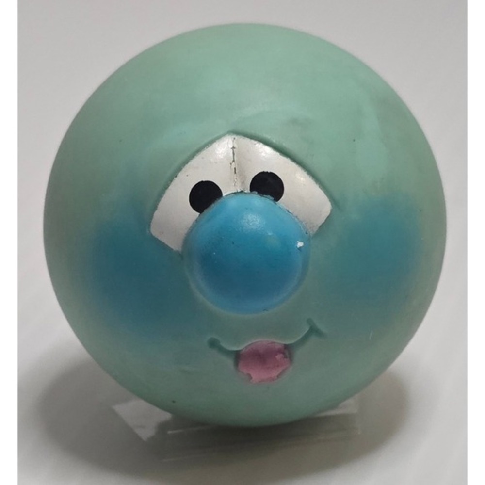 Vintage 1985 Parker Brothers Nerfuls Figure Head Blue Nose Teal Face Used Dirty